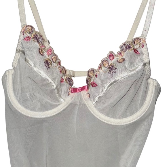 Baby Doll Sexy Bodysuit Sheer Mesh lace Underwired Fairy 90s Y2K Softgirl Sz S - Picture 4 of 8